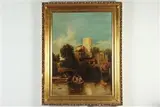 Continental School, Market Day, Oil on canvas