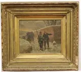 Posting the Guard by Continental School, Oil on canvas, sold Nov 2022