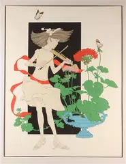 Philippe Henri Noyer, Symphony to Geranium, circa 1979, Limited edition screenprint numbered 177