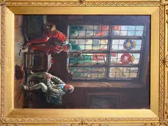 Frank Moss Bennett, A Hard Game, 1920, Oil on board