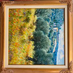 Omar Hamdi Malva, Olive Trees in Depp, Oil on canvas