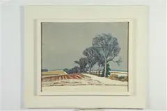 Ross Moffett, Winter Fields, Oil on Canvas-board