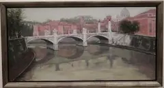 Barbara French Pace, Rome's Ponte Vittorio Emanuele II, Oil on canvas