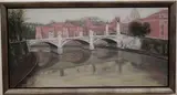 Barbara French Pace, Rome's Ponte Vittorio Emanuele II, Oil on canvas