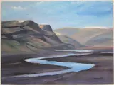 J Camon, Mountain River, Oil on board