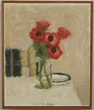 Gerrit R. Meaker, Flowers, 1990, Oil on board