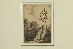 Mary Wallace Kirk, Cabin with Gourds, Mary Wallace Kirk (1889-1978) is virtually unknown today as an artist, despite her training at the Art Students League in New York, where she studied etching with Harry Sternberg