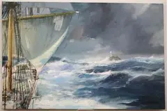Robert Prunier Davis, Coming Up on the Fast Net, 1974, Oil on canvas