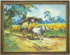 Agus Subandi, Rural Life, Oil on canvas
