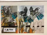 Rene Rabadan, Pajaros en el Alambre, 2005, Mixed media on paper