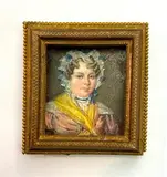 American School, Portrait of a Young Woman, Watercolor and gouache on board