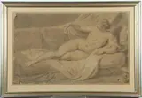 Continental School, Female Nude, 1783, Pencil , pen, and watercolor on paper