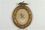 Circa 1860 full page steel engraving portrait of President George Washington by Portrait Of President George Washington, Engraving was included as the frontispiece in J.T.Headley's "The Illustrated Life of Washington; Together with an Intere, sold Nov 2022