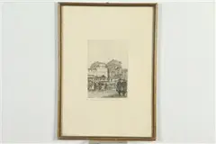 G.B. Mirri, Roma: Mercato Campo de' Fiori, Pencil titled, numbered and signed at base