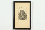Emile Lerg, Dutch Windmill, Pencil signed lower right hand corner