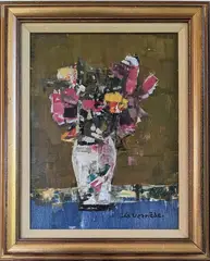 André La Vernède, Fall Bouquet of Flowers, Oil on canvas