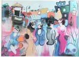 Zule Moskowitz, The Strollers, Lithograph signed "ZULE" lower right