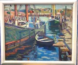 Samuel Burtis Baker, Fishing Boats, Oil on board