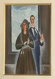 Israeli School, The Couple, Watercolor