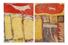 Hoang Thanh Vinh Phong, Untitled, mixed media painting on wood 80 x 60cm