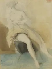 George Hayter, Untitled, watercolour and pencil 26 x 19cm