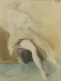 George Hayter, Untitled, watercolour and pencil 26 x 19cm