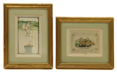 Sara Midda, Untitled, watercolour 5.5 x 7cm and 9 x 5cm (2)