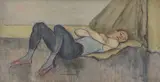 Clifford Eric Martin Hall, Untitled, Attributed to Clifford Hall (1904-1973) Reclining figure oil on board 30 x 51cm
