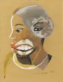Errol Lloyd, Untitled, watercolour heightened with white 16 x 12cm