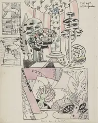 Albert Wainwright, Untitled, c.1930s watercolour and pen 23 x 18cm