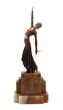 Demetre Chiparus, Untitled, on a stepped marble base