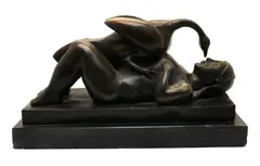 Fernando Botero, Untitled, on a veined marble base