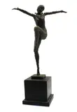 Demetre Chiparus, Untitled, on a veined marble plinth