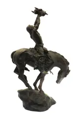 Buck McCain, Untitled, a bronze figure of a man on horseback