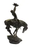 Buck McCain, Untitled, a bronze figure of a man on horseback