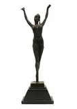 Demetre Chiparus, Untitled, on an Art Deco style marble plinth