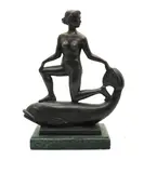 Emmanuel Frémiet, Untitled, raised on a green marble base