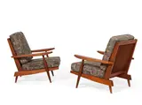Pair of Cushion Armchairs by George Nakashima, 1957, American black walnut, sold Dec 2015