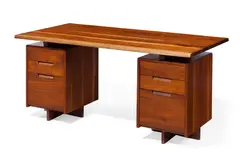 George Nakashima, Double Pedestal Desk, 1957, American black walnut