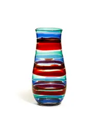 Fulvio Bianconi, Rare Monumental Fasce Orizzontali vase, circa 1955, blown and applied lamp worked glass,
