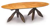 Wendell Castle, Dining Table, 1997, Satinwood and bronze