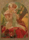 Alphonse Mucha, Lefèvre-Utile, Sarah Bernhardt (R./W. 86), 1903, Lithograph in colors on wove paper