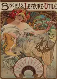 Alphonse Mucha, Biscuits Lefévre-Utile (R./W. 22), 1897, Lithograph in colors on wove paper backed with linen