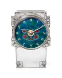 Archibald Knox, for Liberty & Co, circa 1905, A 'Tudric' Pewter and Enamel Clock, circa 1905