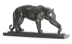 André Vincent Becquerel, An Art Deco Patinated Bronze Model of a Prowling Panther, circa 1925, An Art Deco Patinated Bronze Model of a Prowling Panther, circa 1925