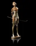 Bruno Zach, 'The Riding Crop' an Impressive Patinated Bronze Study
