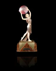 Ferdinand Preiss, 'Lighter than Air' an Art Deco Patinated Bronze and Carved Ivory Study, circa 1925, 'Lighter than Air' an Art Deco Patinated Bronze and Carved Ivory Study, circa 1925