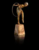 Demetre H. Chiparus, 'Hoop Dancer' a Gilt and Cold-painted Bronze Figure