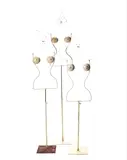 René Herbst, for Siegel, circa 1930, each fashioned as an abstract female form on adjustable stand, in powder-coated  aluminium with lucite mounts