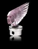 René Lalique, 'Victoire' a Car Mascot, design 1928, amethyst tinted glass, frosted and polished